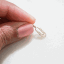  Paper Clip Design Diamond Pendant in Yellow Gold