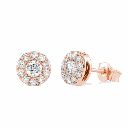 Round Cut Halo Prong Setting Lab Diamond Stud 