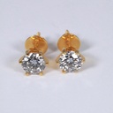 solitaire diamond earring with vvs clarity in 14 kt lab grown diamonds