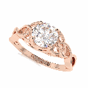 Round Diamond Twisted Engagement Ring for Women