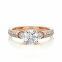  Round Cut Prong Setting Diamond Ring In Yellow Gold With Accents