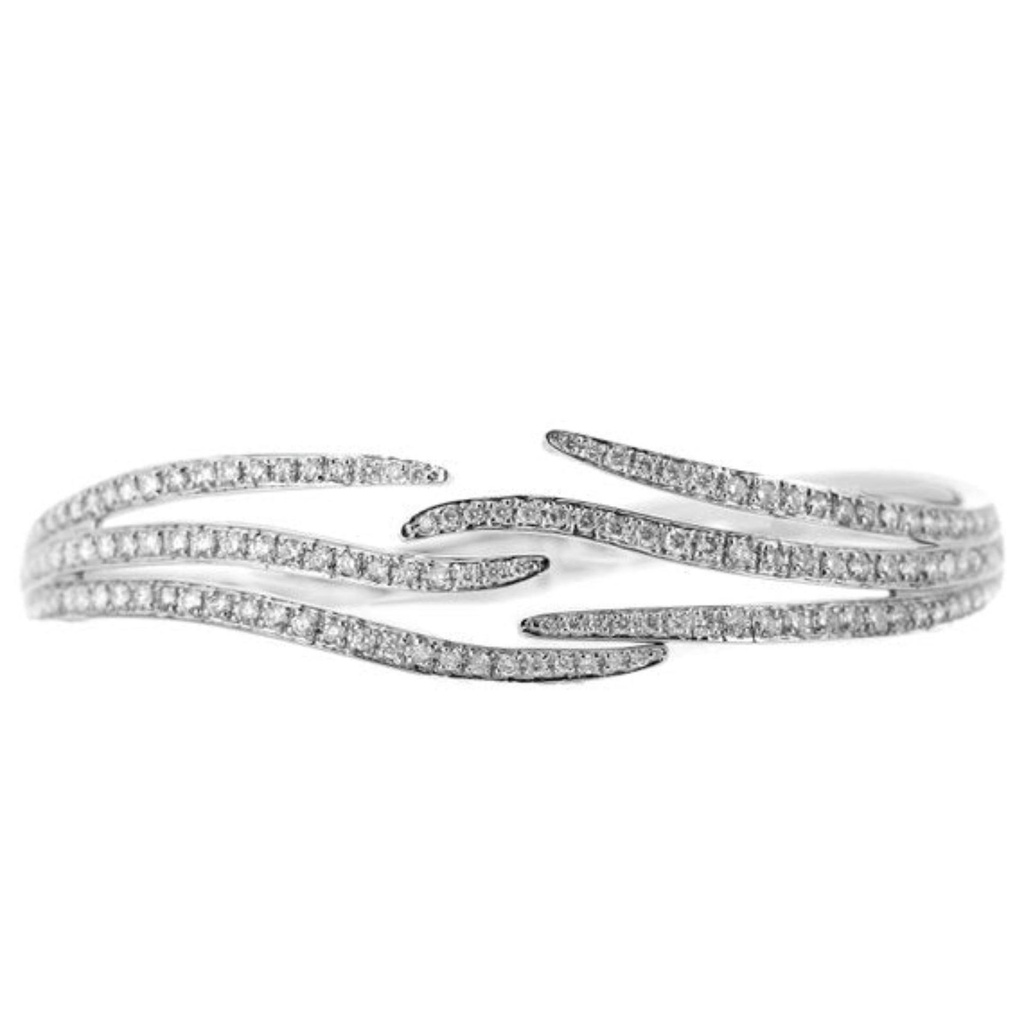 Round Shape Diamond Bracelet In White Gold