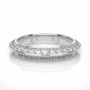 Round Cut Knife Edge Diamond Eternity Wedding Band in White Gold
