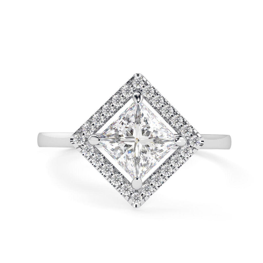 1.00CTGorgeous Princess Cut Moissanite Ring VVS1,Sterling Silver and Platinum Group Metal Multi-Layer Plating