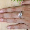 Emerald Diamond Halo Style Engagement Ring for Women