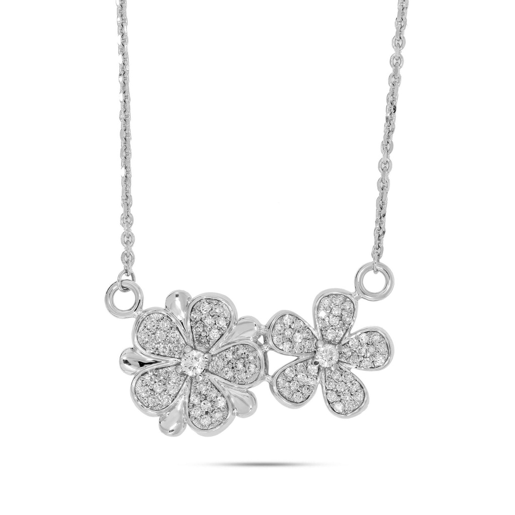  Round Diamond luxurious Wild Flower Necklace 