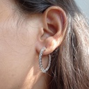  Round Cut Moissanite Inside Out Hoop Earrings