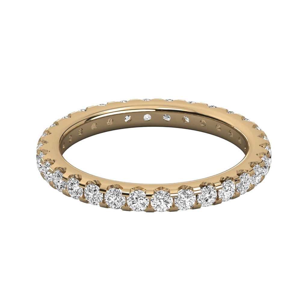 Round Diamond Micro Prong Wedding Band 