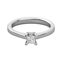 Princess Cut Diamond And Round Diamond Solitaire Ring 