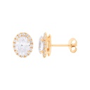  Oval Cut Diamond Revelation Halo Stud Earring 
