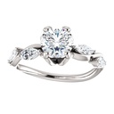 Round Cut Stone Twisted Engagement Ring for Women