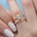  Diamond Engagement Ring Bridal Set,  Radiant Cut Lab Created Diamond Hidden Halo Ring 