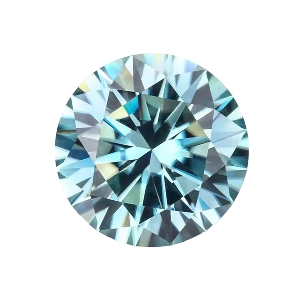 Loose Moissanite Blue Clean Round Cut 16.00 MM