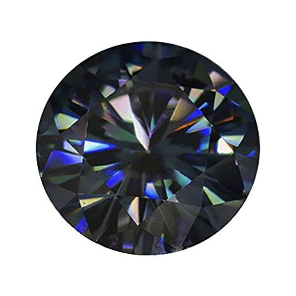Loose Moissanite Peacock Blue Clean Round Cut 8.50 MM
