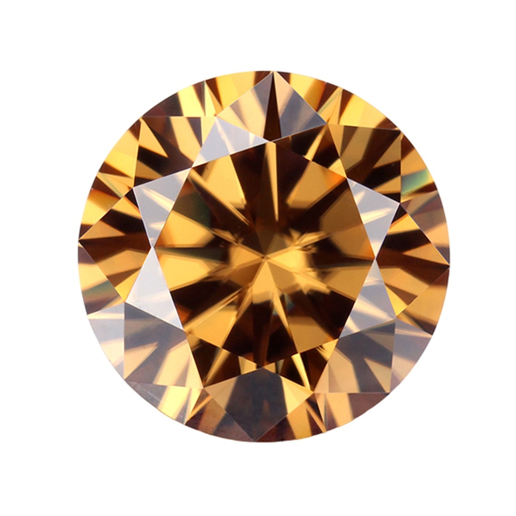 Loose Moissanite Champagne Vivid Brown Clean Round Cut 17.00 MM