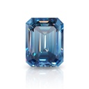 Loose Moissanite Royal Vivid Blue Clean Emerald Cut 9.00 x 7.00 MM