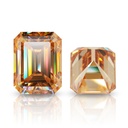 Loose Moissanite Champagne Vivid Brown Clean Emerald Cut 14.00 x 12.00 MM