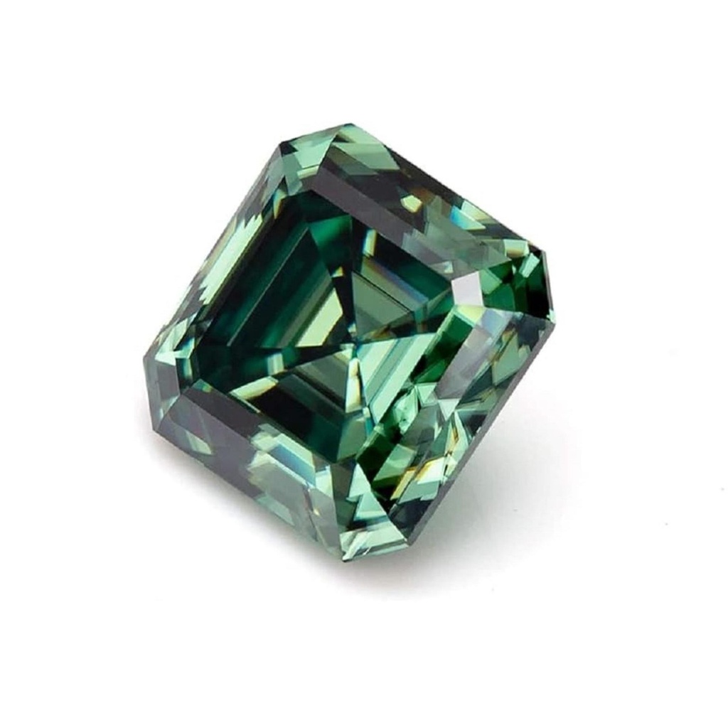 Loose Moissanite Green Clean Asscher Cut 12.00 MM