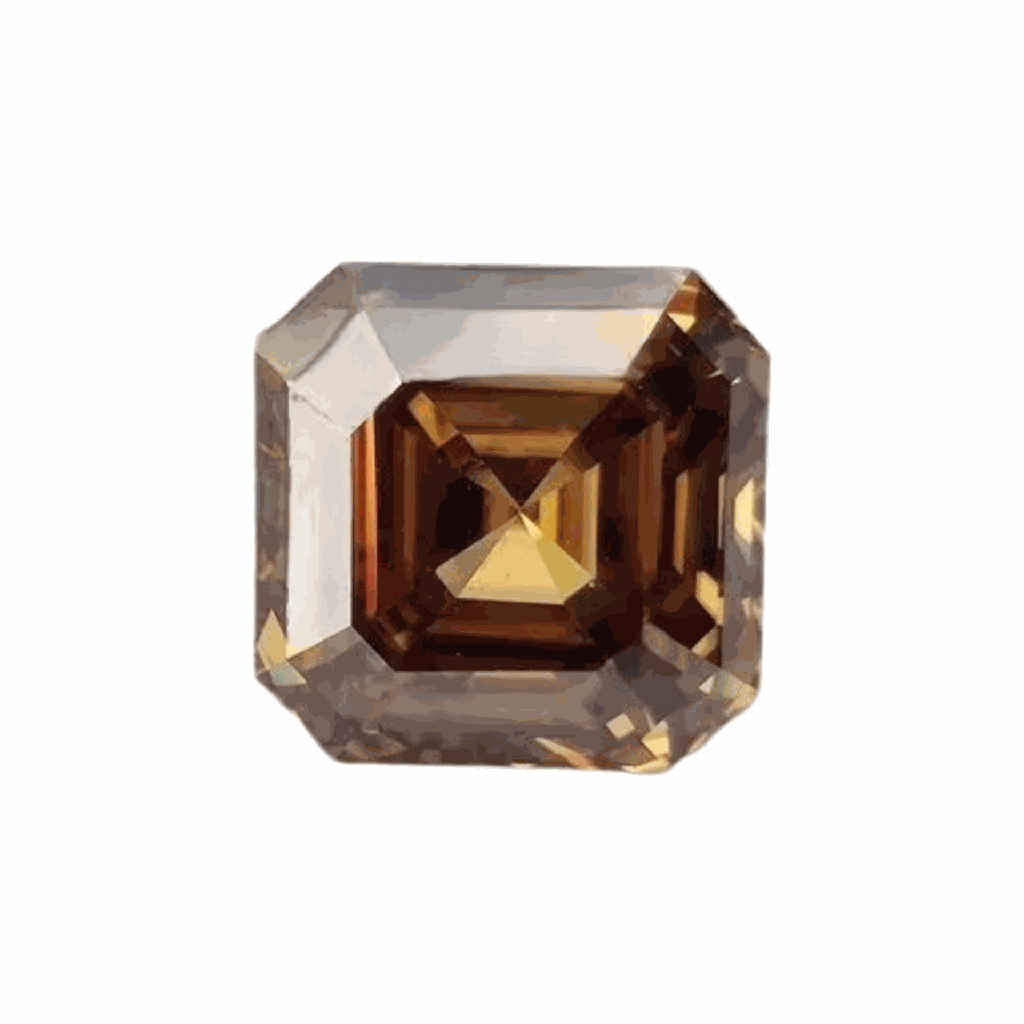 Loose Moissanite Brown Clean Asscher Cut 8.00 MM