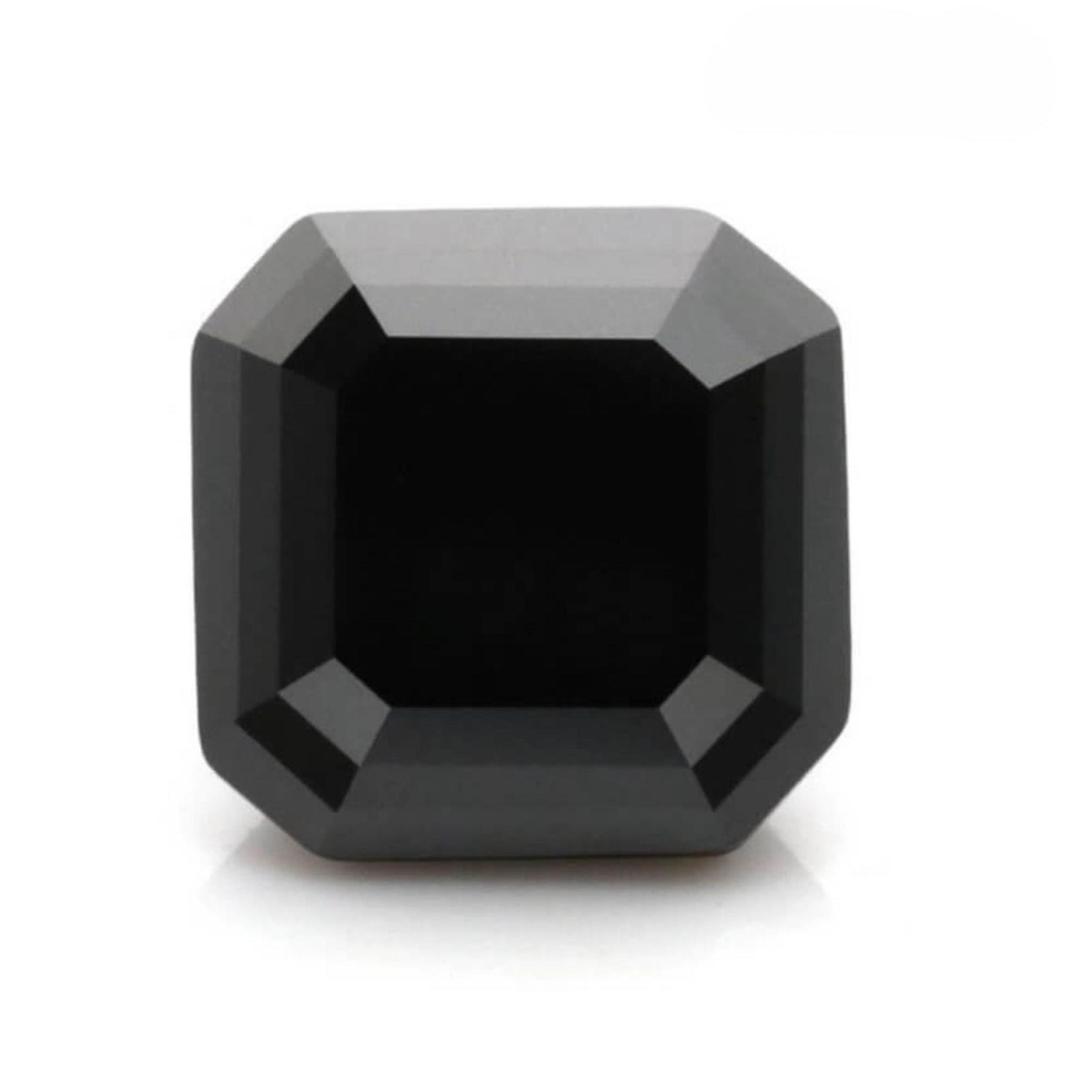 Loose Moissanite Jet Black Clean Asscher Cut 10.00 MM