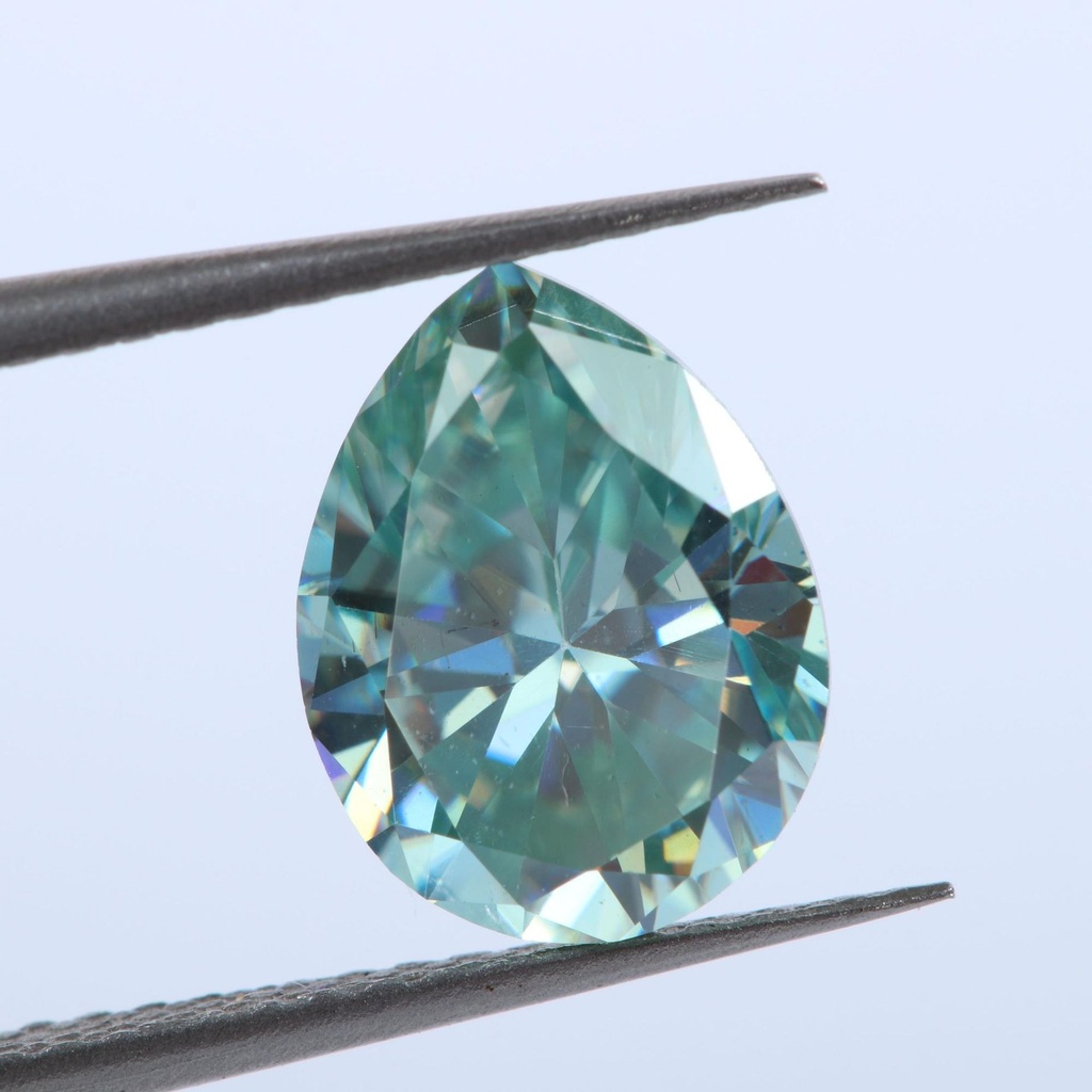 Loose Moissanite Blue Clean Pear Cut 11.00 x 8.00 MM