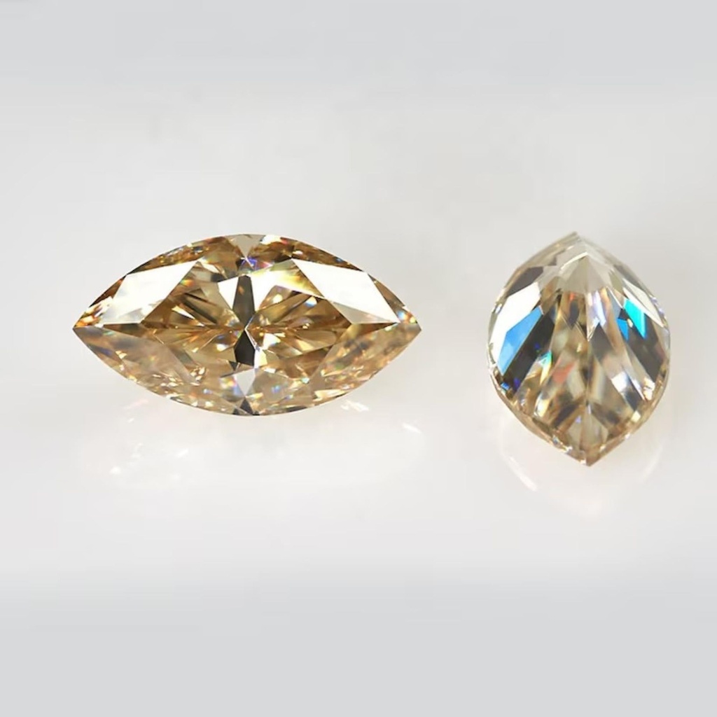 Loose Moissanite Brown Clean Marquise Cut 19.00 x 9.50 MM