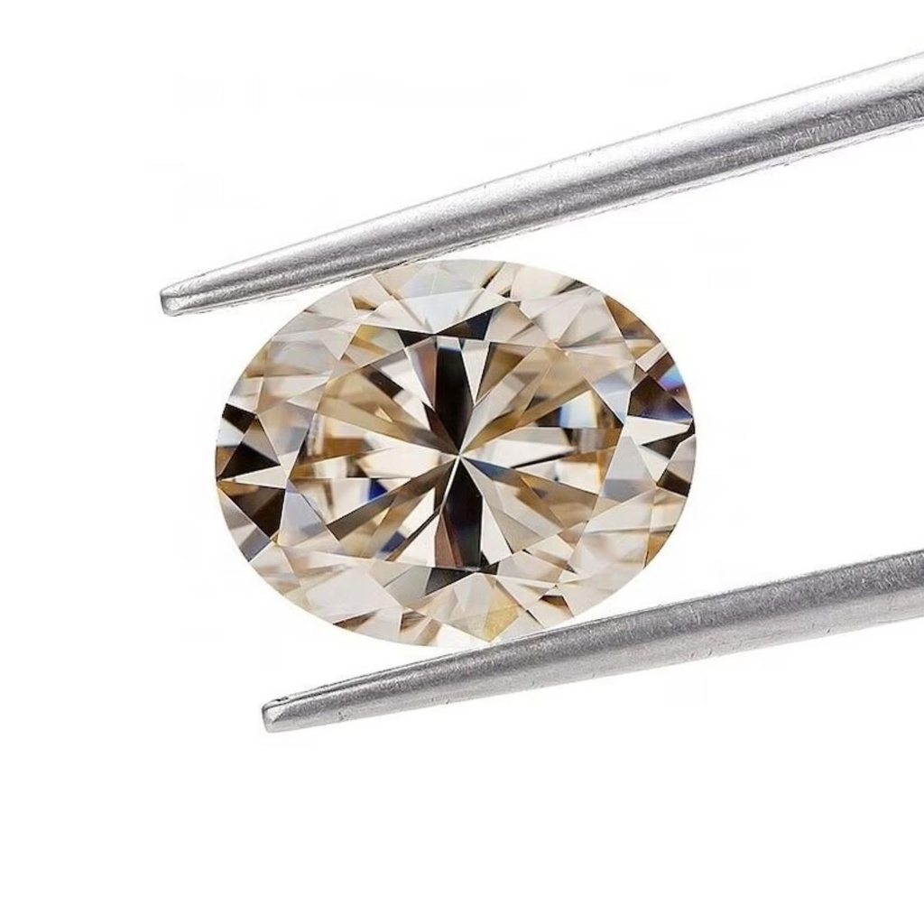 Loose Moissanite Brown Clean Oval Cut 14.00 x 10.00 MM