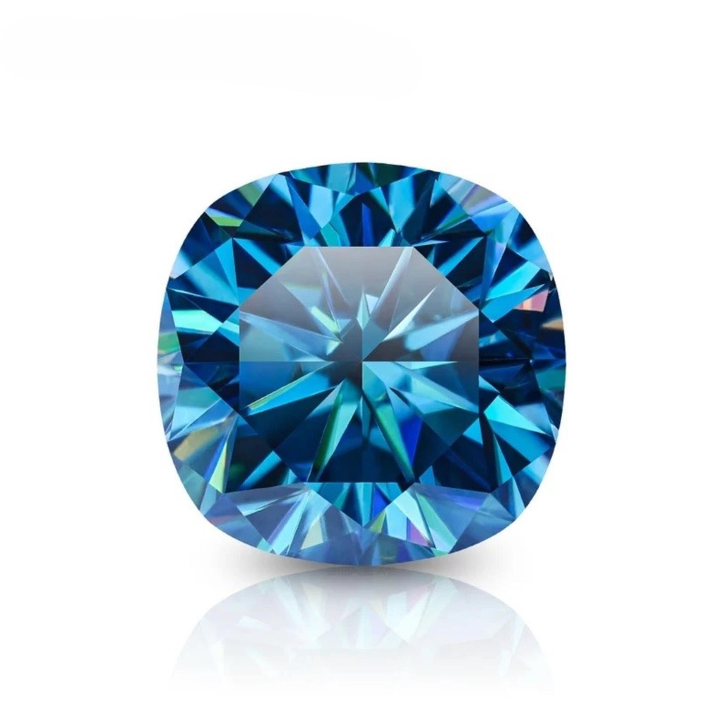 Loose Moissanite Blue Clean Cushion Cut 13.00 MM