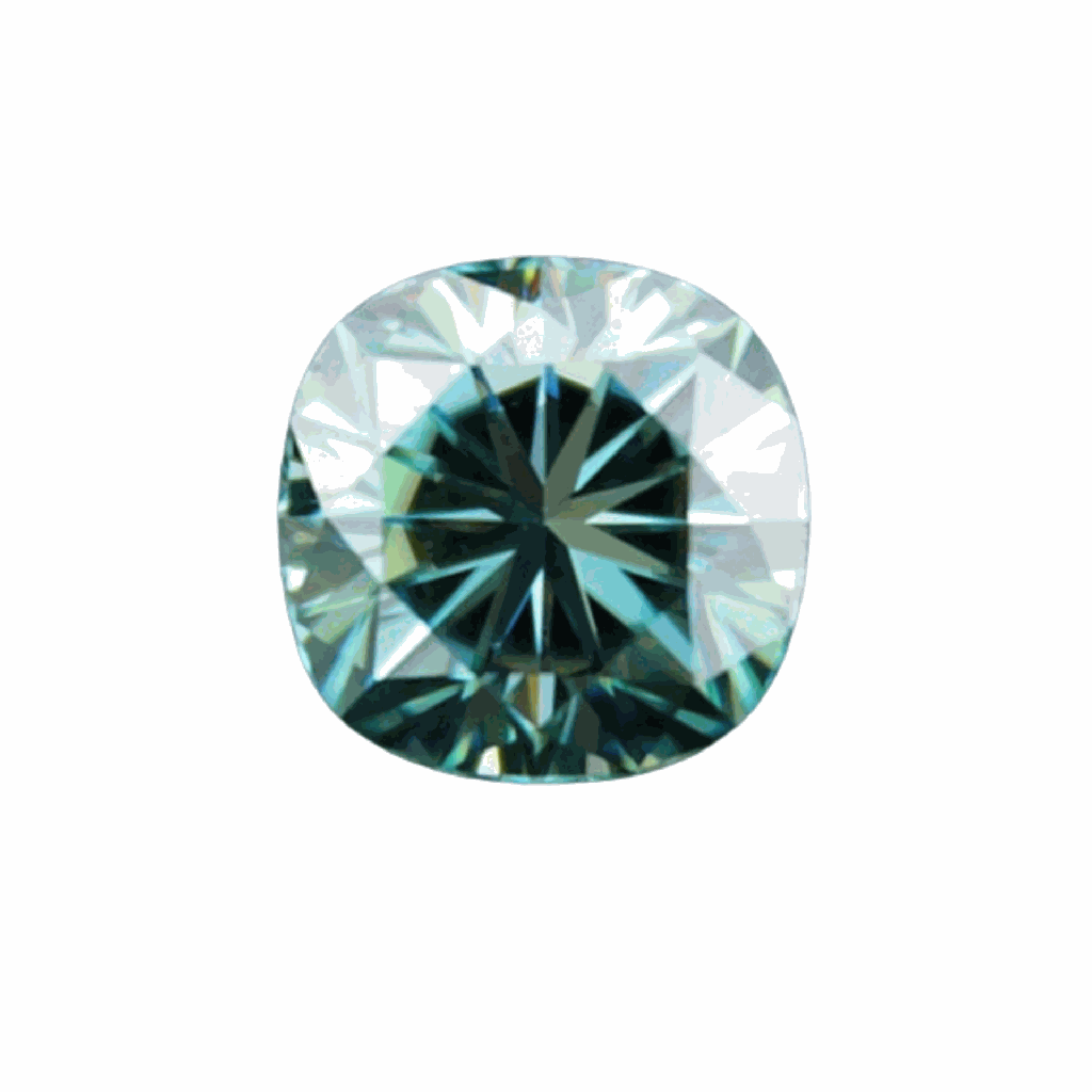 Loose Moissanite Green Clean Cushion Cut 12.00 MM