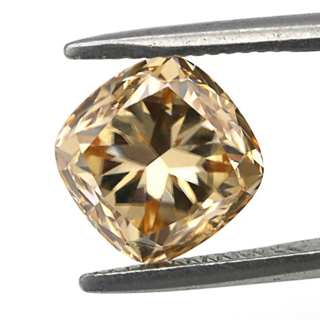 Loose Moissanite Brown Clean Cushion Cut 14.00 MM