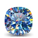 Loose Moissanite Royal Vivid Blue Clean Cushion Cut 6.00 MM