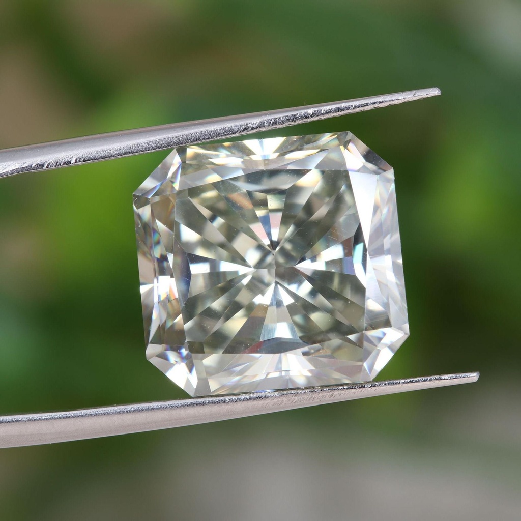 Loose Moissanite Off White Clean Square Radiant Cut 11.00 MM