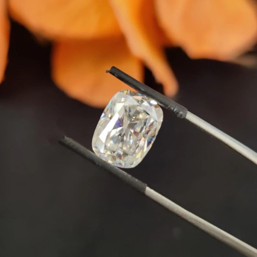 Loose Moissanite Off White Clean Elongated Cushion Cut 14.00 x 12.00 MM