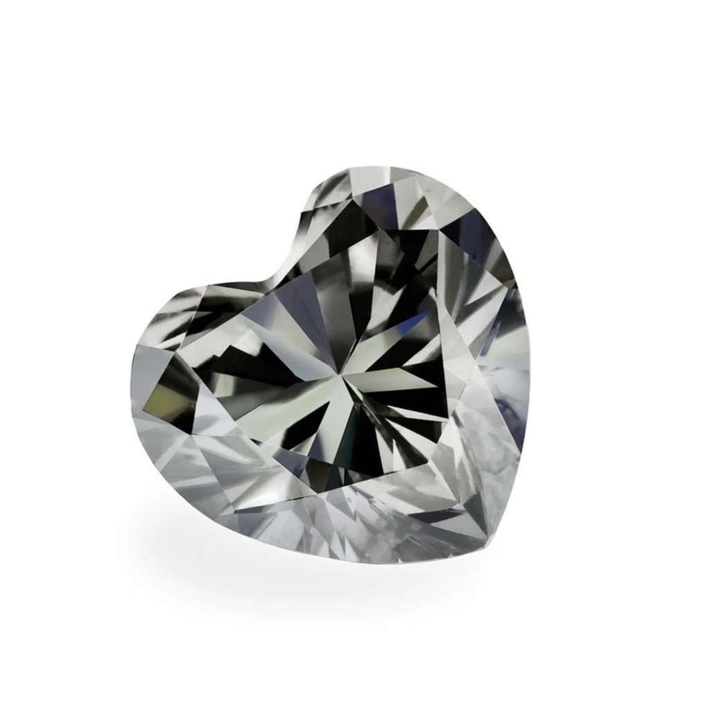 Loose Moissanite Grey Clean Heart Cut 10.50 MM