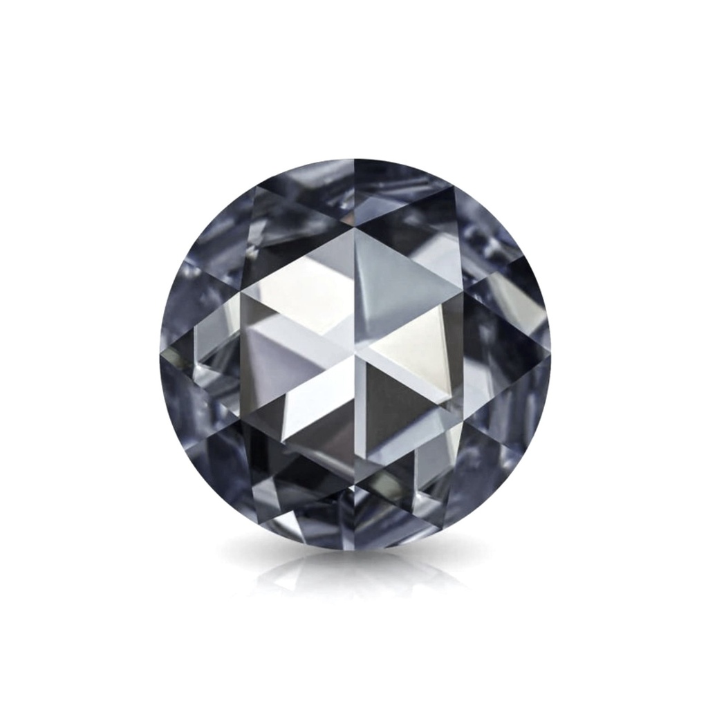 Loose Moissanite Grey Clean Rose Cut Round 10.50 MM