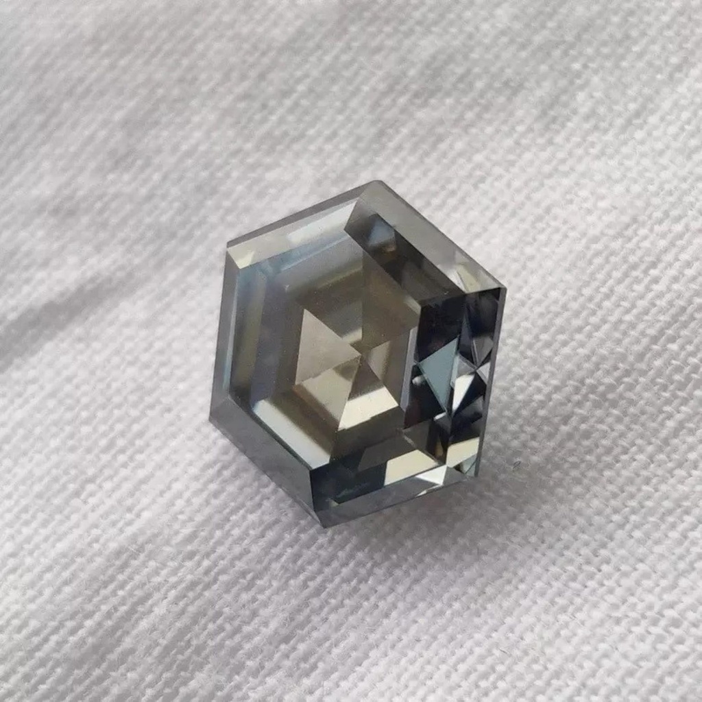 Loose Moissanite Grey Clean Hexagon Cut 7.50 MM