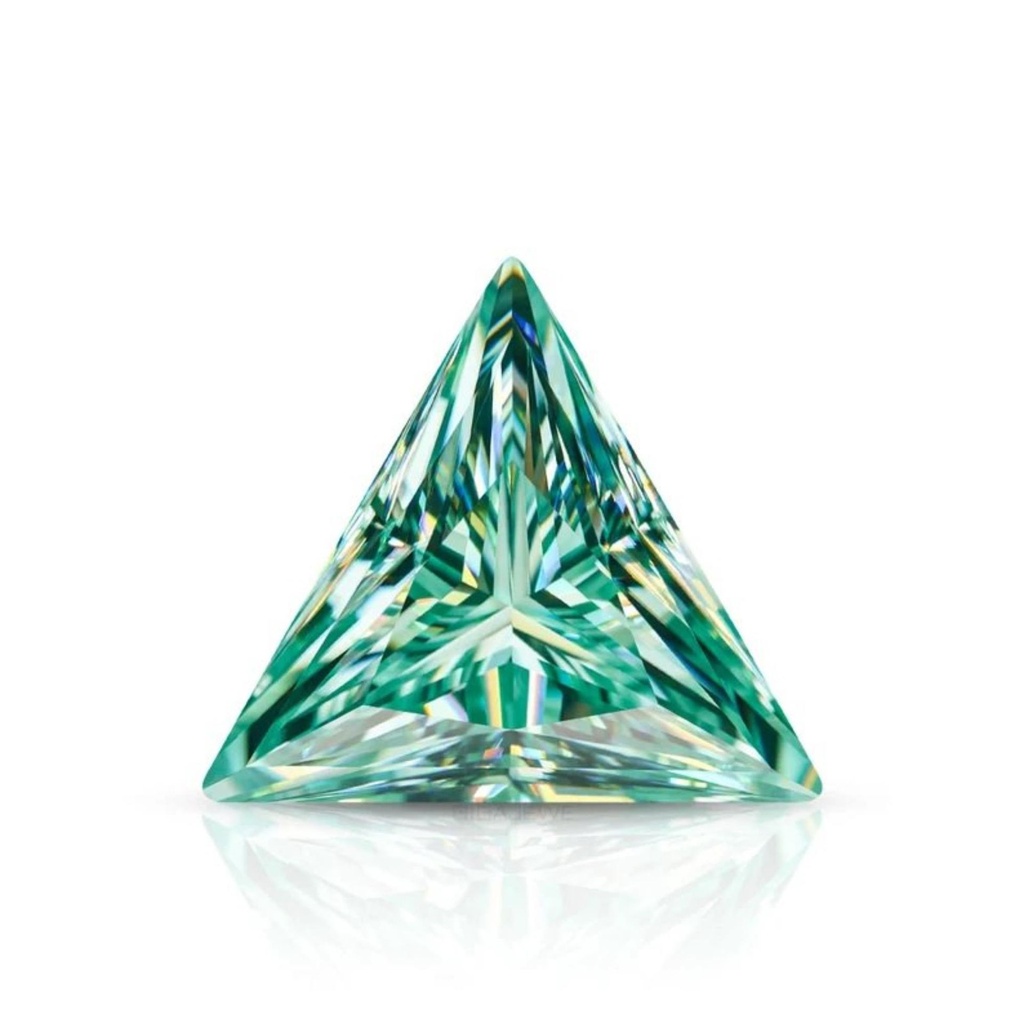 Loose Moissanite Green Clean Triangle Cut 7.00 MM