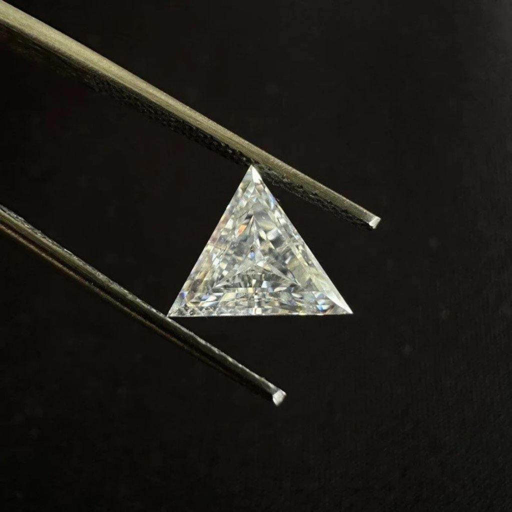 Loose Moissanite Off White Clean Triangle Cut 5.50 MM