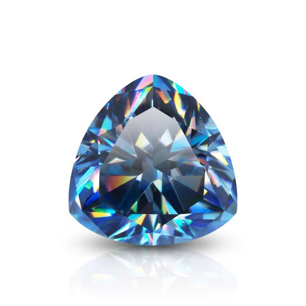 Loose Moissanite Royal Vivid Blue Clean Trillion Cut 5.50 MM