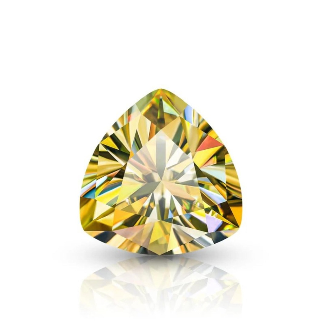 Loose Moissanite Canary Vivid Yellow Clean Trillion Cut 8.50 MM