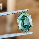 Loose Moissanite Green Clean Long Hexagon Cut 14.00 x 7.00 MM