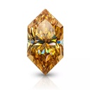 Loose Moissanite Champagne Vivid Brown Clean Long Hexagon Cut 15.00 x 7.50 MM