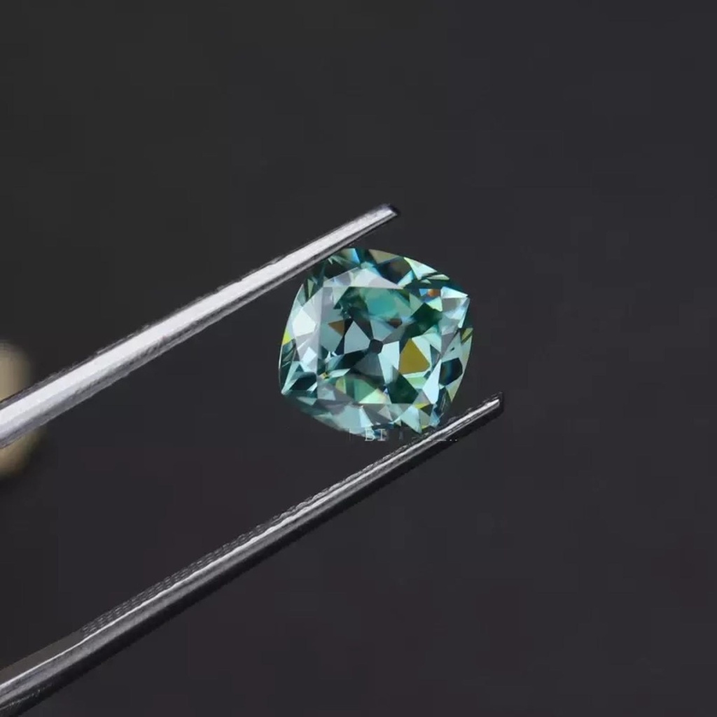 Loose Moissanite Blue Clean Old Mine Cut 6.50 MM