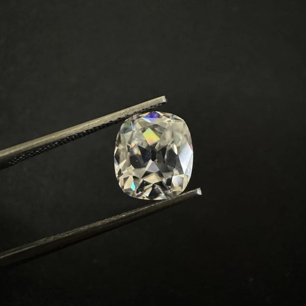 Loose Moissanite Off White Clean Old Mine Cut 11.00 MM