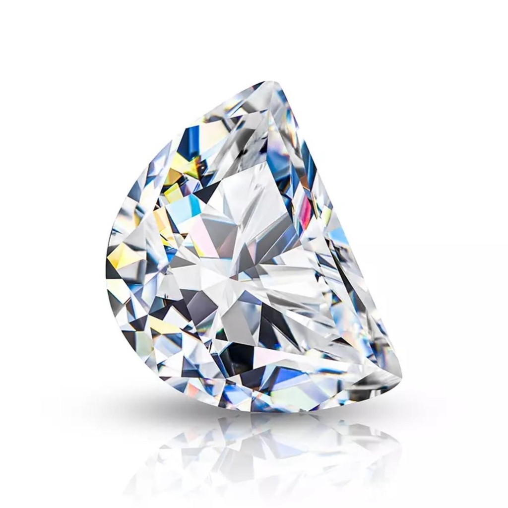 Loose Moissanite White Clean Half Moon Cut 10.00 x 8.00 MM
