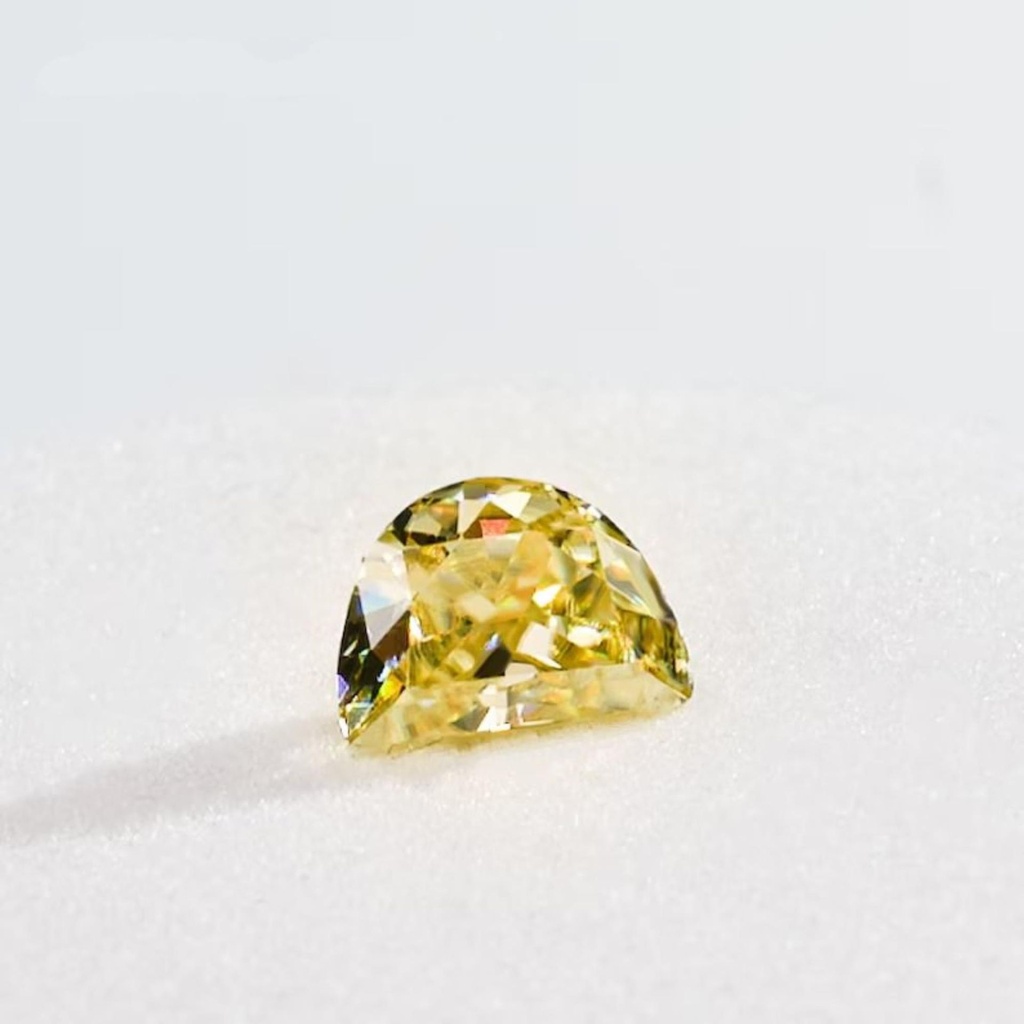 Loose Moissanite Canary Vivid Yellow Clean Half Moon Cut 7.00 x 5.00 MM