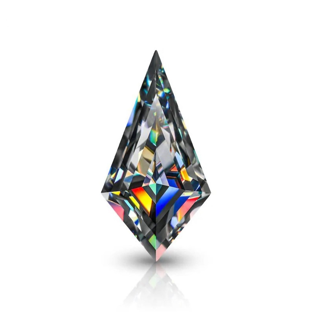 Loose Moissanite Grey Clean Kite Cut 12.00 x 6.00 MM