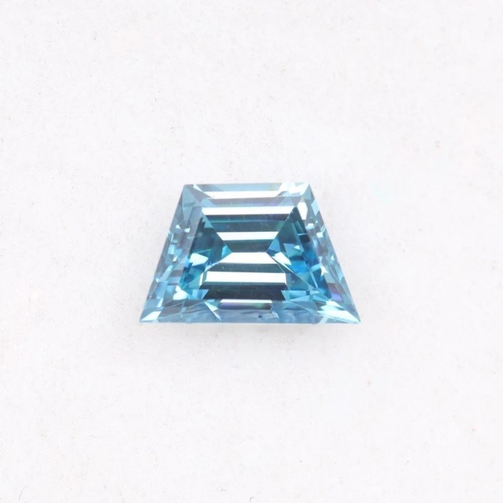 Loose Moissanite Blue Clean Trapezoid Cut 12.80 x 8.40 MM