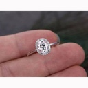 Oval Diamond Halo Engagement Ring for Women