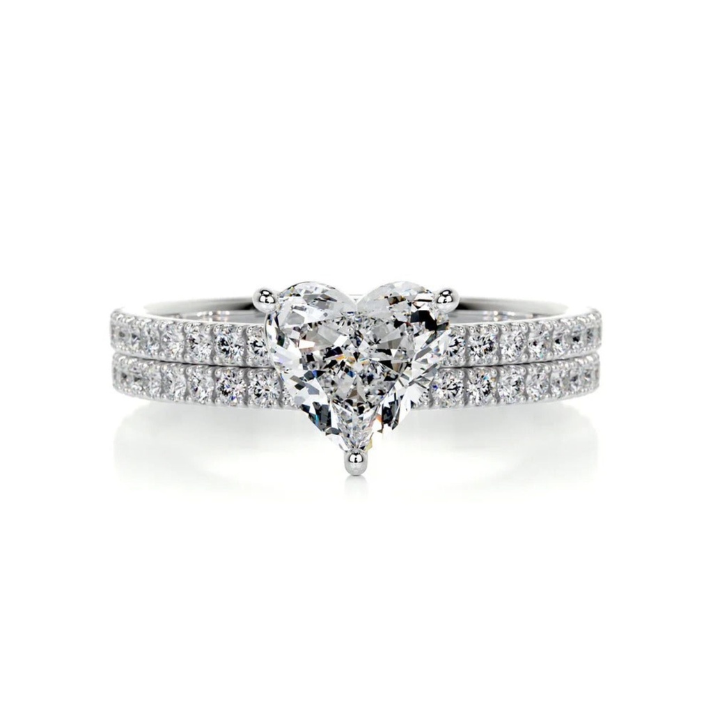 Heart And Round Diamond Bridal Set For Women